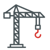 Baukran mit Haken – Symbol für Baustellen oder Kranarbeiten